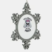 Halloween Wedding Spooky - Till Death Do Us Party Tin Sneeuwvlok Ornament (Links)