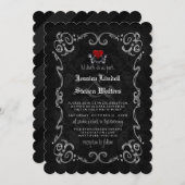 Halloween Wedding "TIL DEATH" Skeletten & hart Kaart (Voorkant / Achterkant)