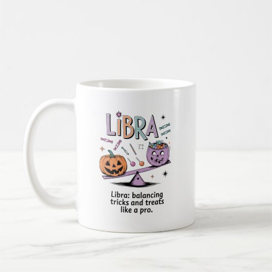 Halloween Weegschaal Zodiac Grappig Quote Koffiemok (Links)