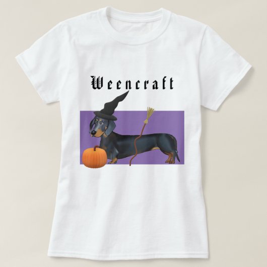Halloween | Weencraft Dachshund Witch Funny T-shirt (Design voorkant)