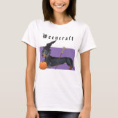 Halloween | Weencraft Dachshund Witch Funny T-shirt (Voorkant)