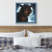 Halloween - Weerwolf 1 Canvas Afdruk (Insitu (Slaapkamer))