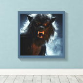 Halloween - Weerwolf 1 Canvas Afdruk (Insitu (Houten vloer))