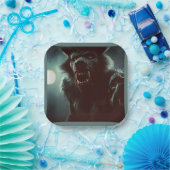 Halloween - Weerwolf 2 Papieren Bordje (Feest)