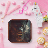 Halloween - Weerwolf 3 Papieren Bordje (Feest)