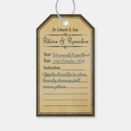 Halloween  weerwolf afweermiddel labels cadeaulabel