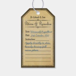 Halloween  weerwolf afweermiddel labels cadeaulabel