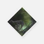 Halloween weerwolf donker bos servet (Hoek)