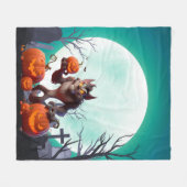 Halloween weerwolf en pompoenen fleece deken (Voorkant (Horizontaal))
