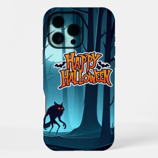 Halloween weerwolf en pompoenen iPhone hoesje (Achterkant)