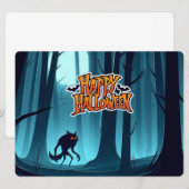 Halloween weerwolf en pompoenen kaart (Voorkant / Achterkant)