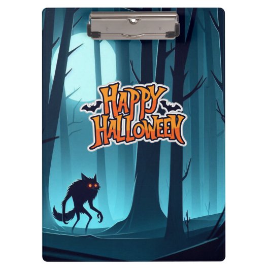 Halloween weerwolf en pompoenen klembord (Voorkant)