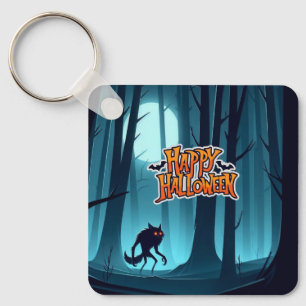 Halloween weerwolf en pompoenen sleutelhanger