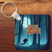 Halloween weerwolf en pompoenen sleutelhanger (Voorkant)