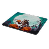 Halloween weerwolf en pompoenen snijplank (Hoek)
