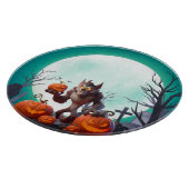 Halloween weerwolf en pompoenen snijplank (Hoek)