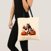 Halloween weerwolf en pompoenen tote bag (Voorkant (product))