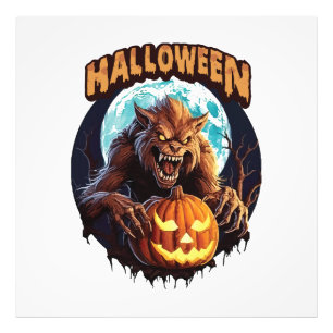 Halloween Weerwolf Foto Afdruk