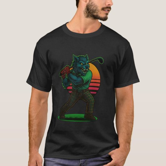Halloween Weerwolf Golfen T-shirt (Voorkant)