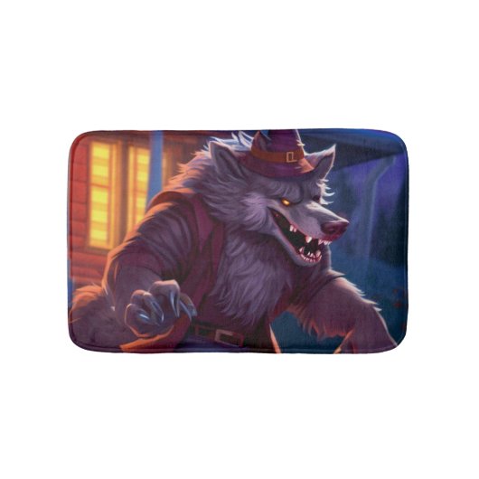 Halloween/weerwolf/herfst/herfst Badmat (Voorkant)