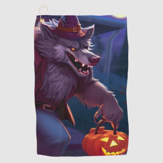 Halloween/weerwolf/herfst/herfst Golfhanddoek (Voorkant)
