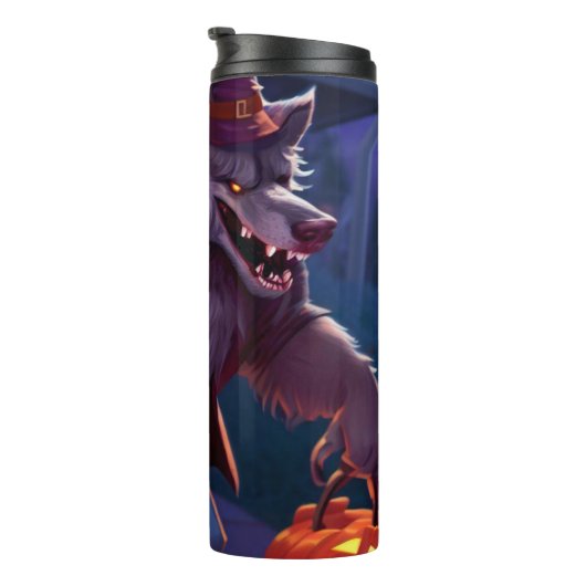 Halloween/weerwolf/herfst/herfst Thermosbeker (Geroteerd rechts)