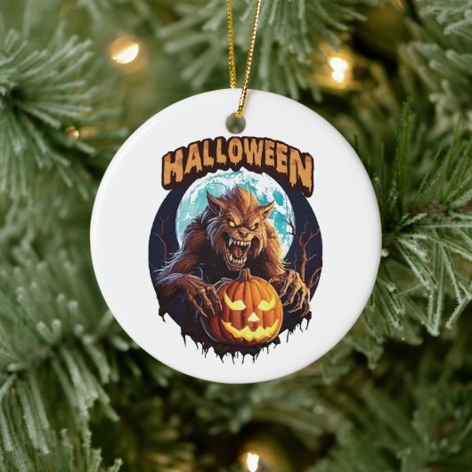 Halloween Weerwolf Keramisch Ornament (Boom)