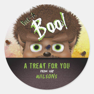 Halloween Weerwolf Monster Peek A Boo Ronde Sticker