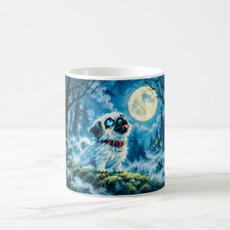 Halloween Weerwolf Pug Huilt naar de Maan Koffiemok