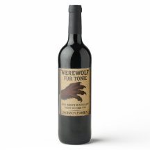 Halloween Weerwolf Vacht Tonic Potie Wijn Label