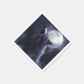 Halloween Weerwolf Wolf Howling Moon Servet (Hoek)