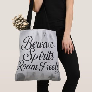 Halloween Wees Voorzichtig Sprekend Vrij Tote Bag
