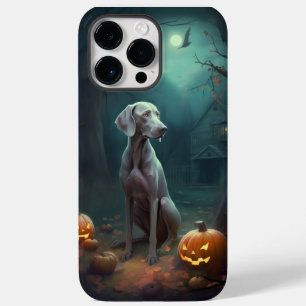 Halloween Weimaraner met pompoenen eng Case-Mate iPhone 14 Pro Max Hoesje