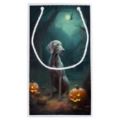 Halloween Weimaraner met pompoenen eng Klein Cadeauzakje (Achterkant)