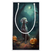 Halloween Weimaraner met pompoenen eng Klein Cadeauzakje (Voorkant)