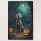 Halloween Weimaraner met pompoenen eng Legpuzzel (Verticaal)