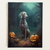 Halloween Weimaraner met pompoenen eng Planner (Voorkant)