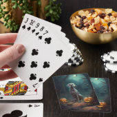 Halloween Weimaraner met pompoenen eng Pokerkaarten (Insitu)