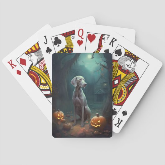 Halloween Weimaraner met pompoenen eng Pokerkaarten (Achterkant)