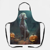 Halloween Weimaraner met pompoenen eng Schort (Voorkant)