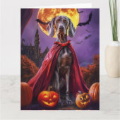 Halloween Weimaraner Vampire Pumpkins eng Kaart (Voorkant)