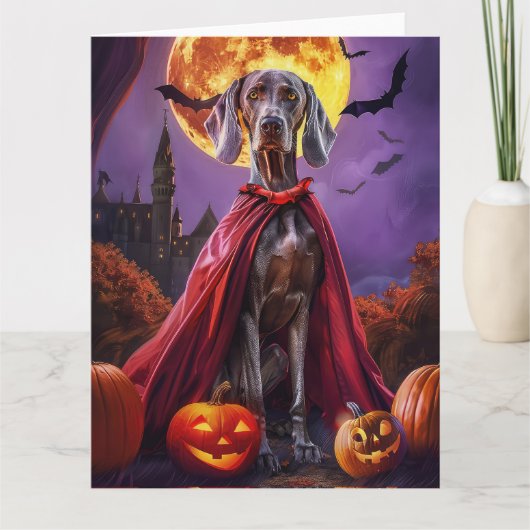 Halloween Weimaraner Vampire Pumpkins eng Kaart (Voorkant)