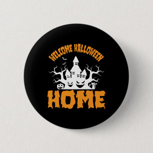 Halloween Welcome Halloween Home Birthday Ronde Button 5,7 Cm
