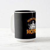 Halloween Welcome Halloween Home Birthday Tweekleurige Koffiemok (Voorkant links)