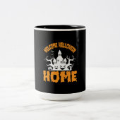 Halloween Welcome Halloween Home Birthday Tweekleurige Koffiemok (Center)