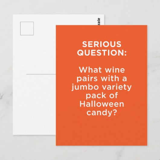 Halloween: Welke paren met wijn en Snoep? Briefkaart (Voorkant / Achterkant)