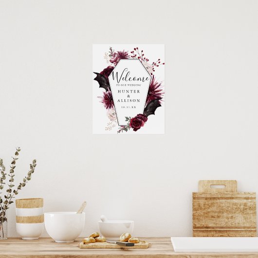 Halloween Welkom bij ons trouwbord Poster (Keuken)