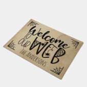 Halloween Welkom bij onze webhandtekening Deurmat (Schuin)