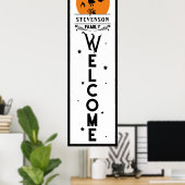 Halloween Welkom | Familienaam Deurlengte Poster (Thuiskantoor)