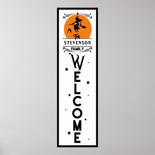 Halloween Welkom | Familienaam Deurlengte Poster (Voorkant)